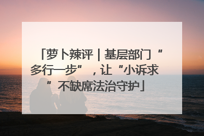 萝卜辣评｜基层部门“多行一步”，让“小诉求”不缺席法治守护